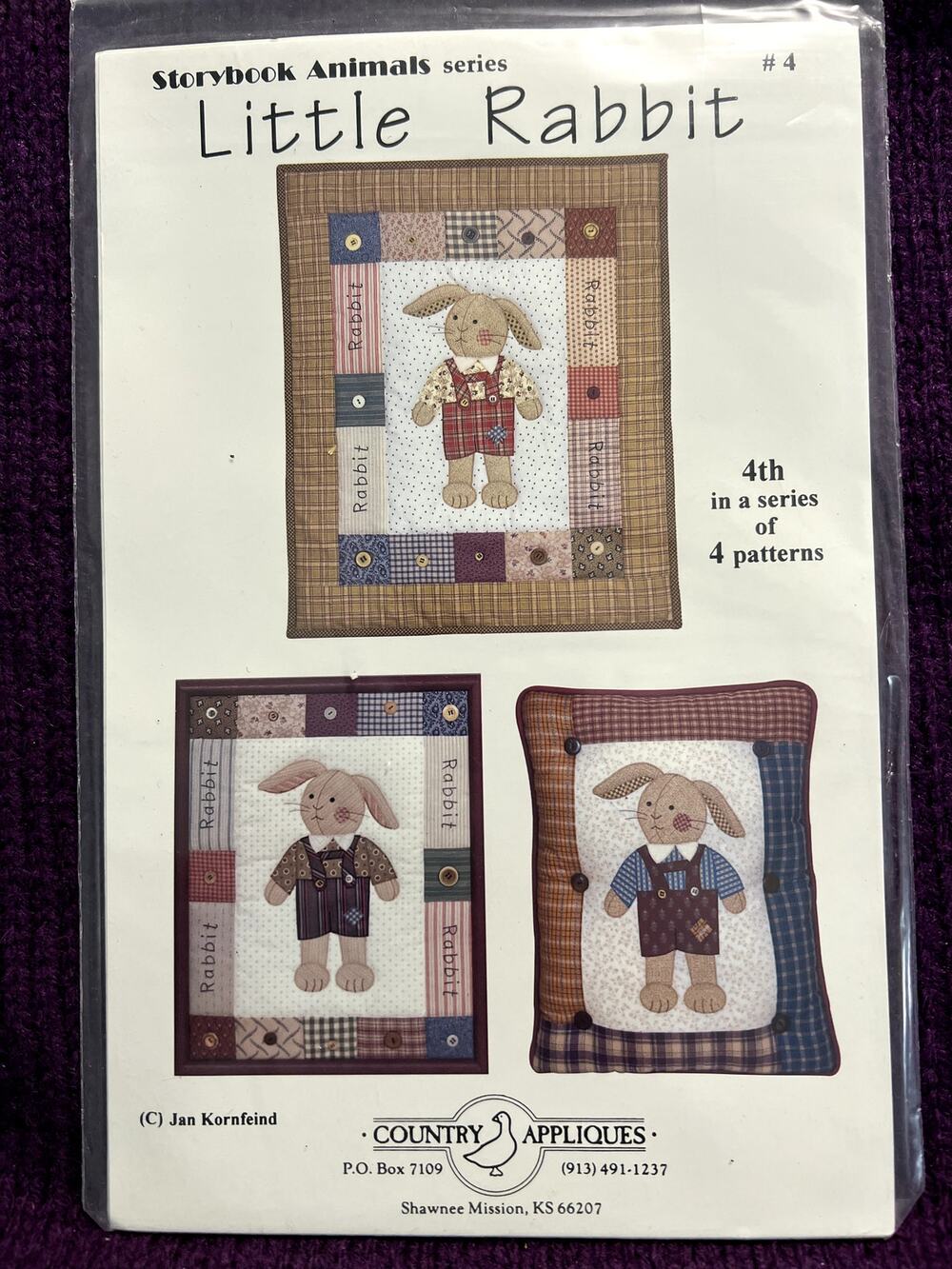 quilt pattern country appliques little Rabbit mini quilt pillow framed quilt
